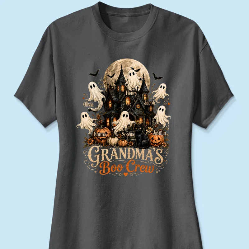 Grandma's Boo Crew Halloween Haunted House - Personalized Shirt - Gift for Grandma - Image 15