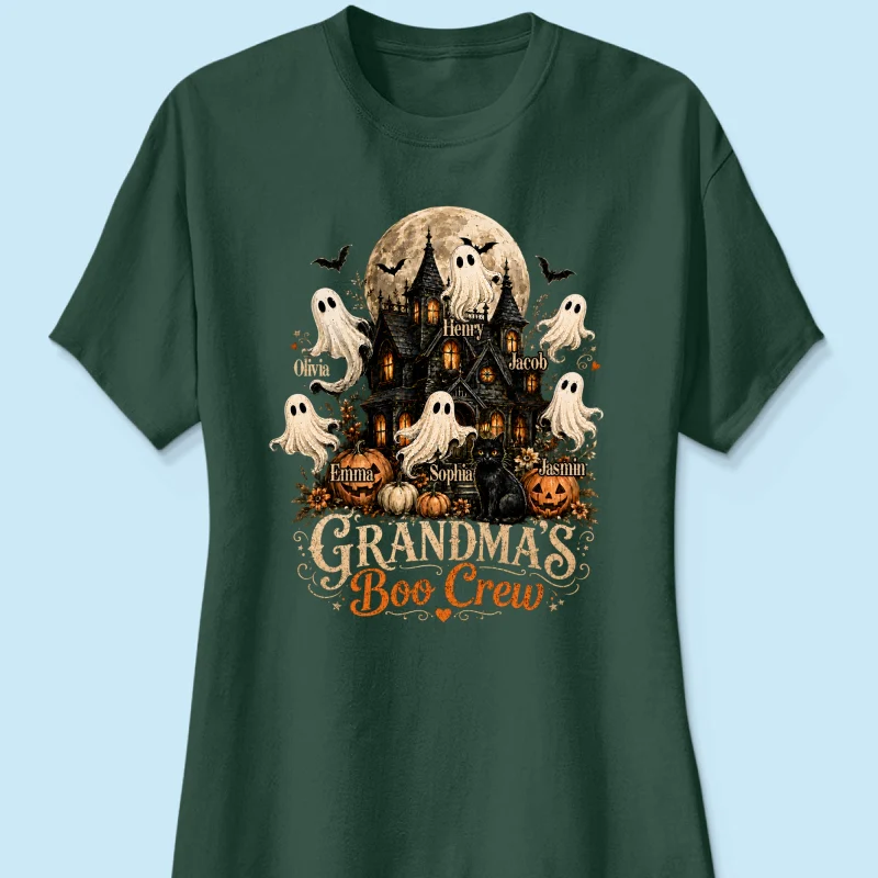 Grandma's Boo Crew Halloween Haunted House - Personalized Shirt - Gift for Grandma - Image 16