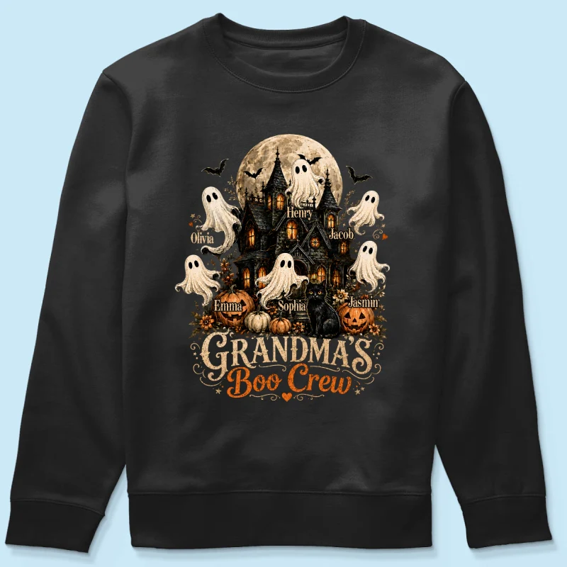Grandma's Boo Crew Halloween Haunted House - Personalized Shirt - Gift for Grandma - Image 17