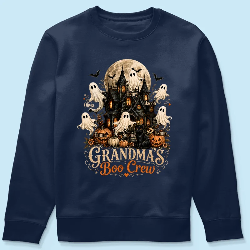 Grandma's Boo Crew Halloween Haunted House - Personalized Shirt - Gift for Grandma - Image 18