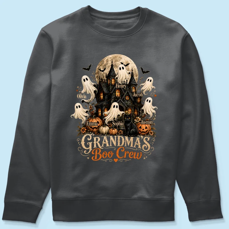 Grandma's Boo Crew Halloween Haunted House - Personalized Shirt - Gift for Grandma - Image 19