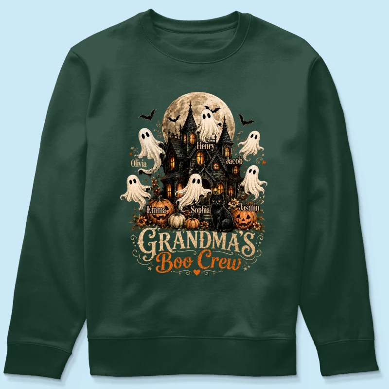 Grandma's Boo Crew Halloween Haunted House - Personalized Shirt - Gift for Grandma - Image 20