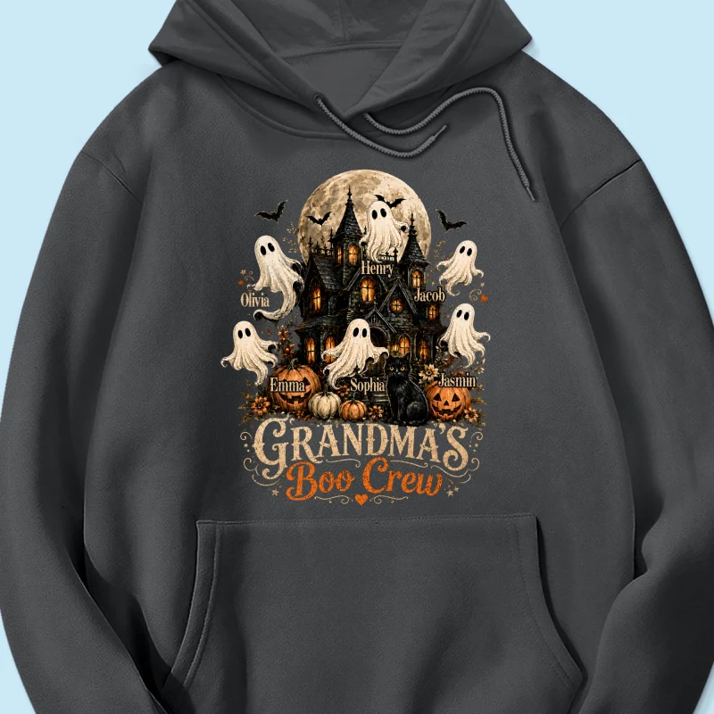 Grandma's Boo Crew Halloween Haunted House - Personalized Shirt - Gift for Grandma - Image 23