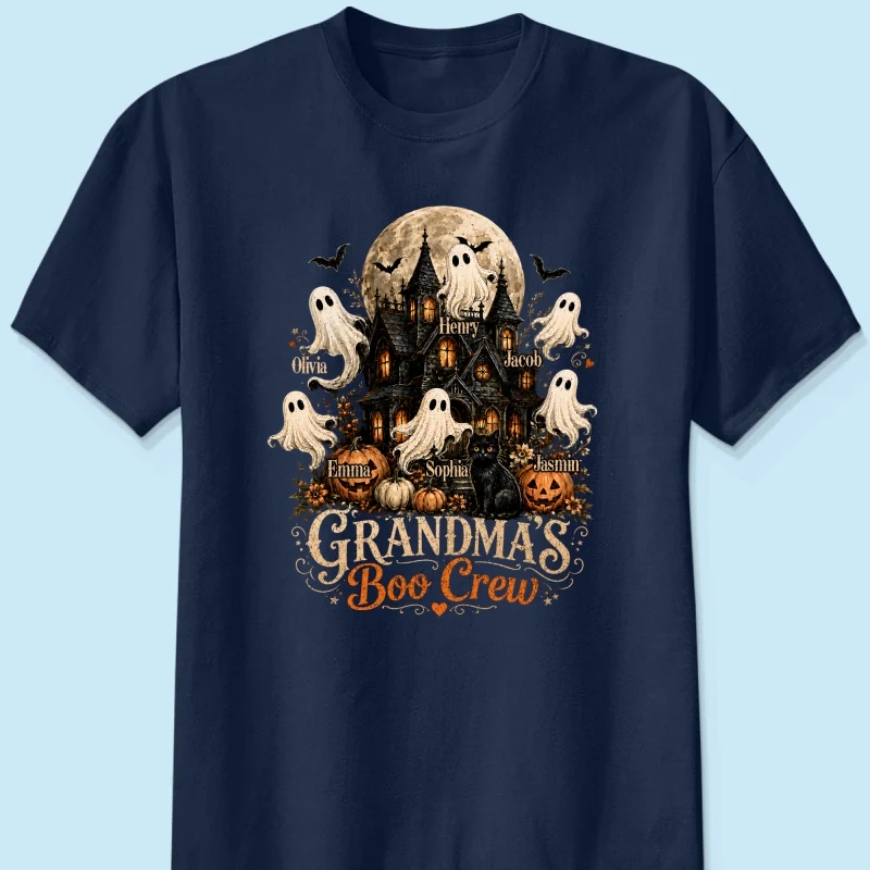 Grandma's Boo Crew Halloween Haunted House - Personalized Shirt - Gift for Grandma - Image 9