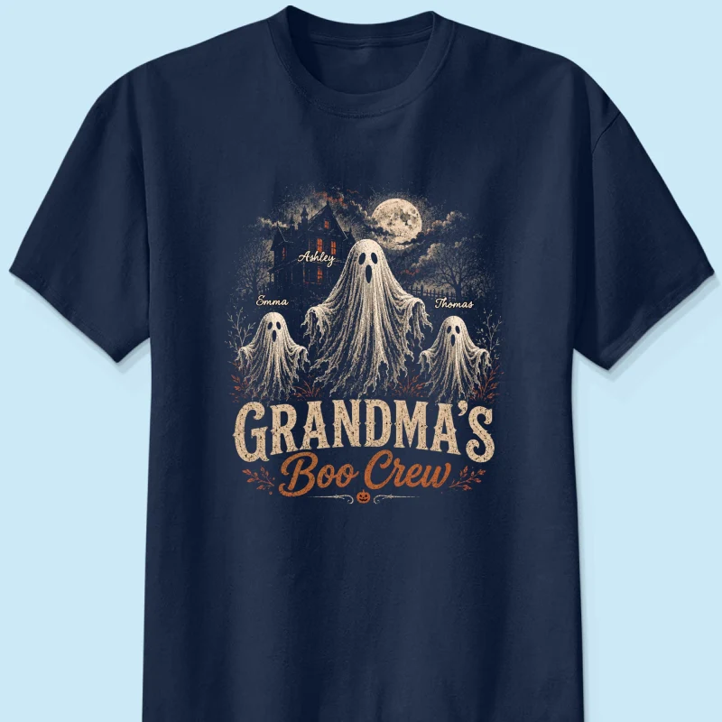 Grandma's Boo Crew Haunted House - Personalized Shirt - Halloween Trendy Tee for Grandma - Image 10