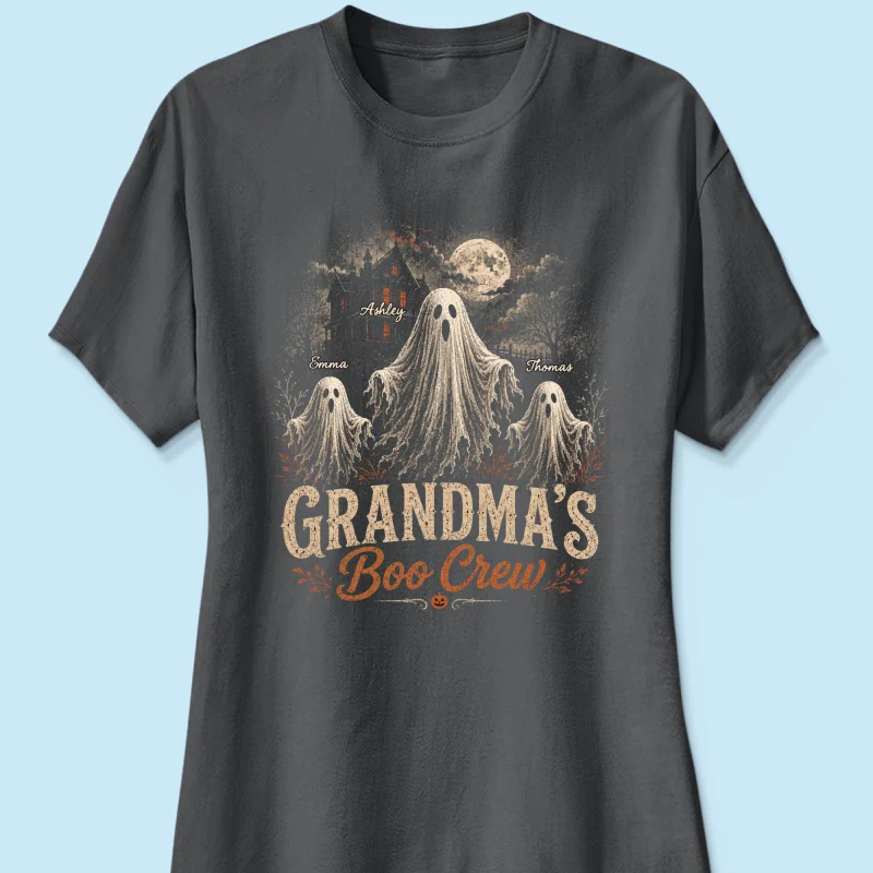 Grandma's Boo Crew Haunted House - Personalized Shirt - Halloween Trendy Tee for Grandma - Image 15