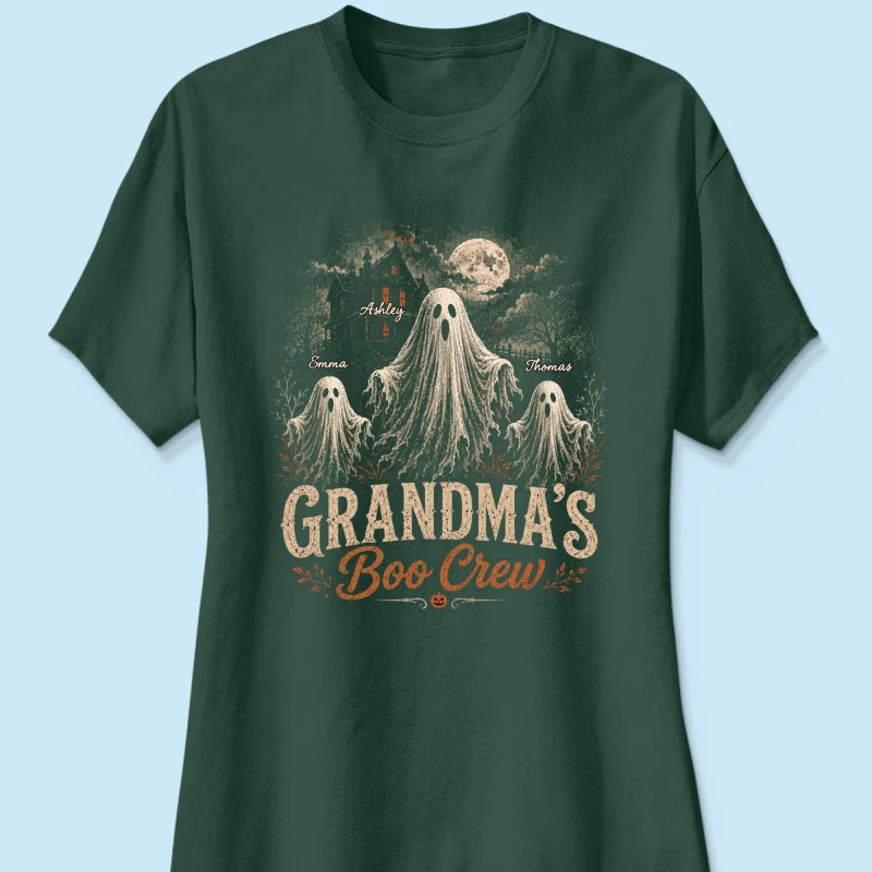 Grandma's Boo Crew Haunted House - Personalized Shirt - Halloween Trendy Tee for Grandma - Image 16