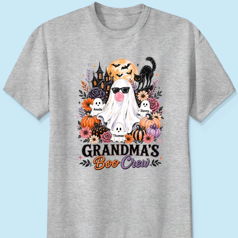 Grandma's Boo Crew Haunted House - Personalized Shirt - Trendy Halloween Tee for Grandma - Image 11