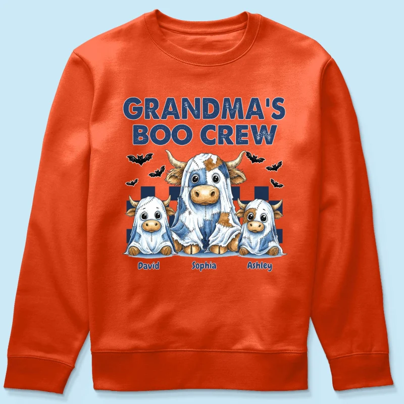 Grandma's Boo Crew Highland Cow Personalized Sweatshirt, Cozy Fall Vibe Sweatshirt - Image 16
