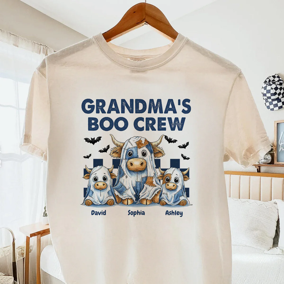 Grandma's Boo Crew Highland Cow Personalized Sweatshirt, Cozy Fall Vibe Sweatshirt - Image 9