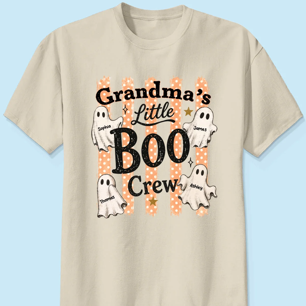 Grandma's Boo Crew Polka Dot Stripes - Personalized Shirt - Perfect Halloween Costume for Grandma - Image 10