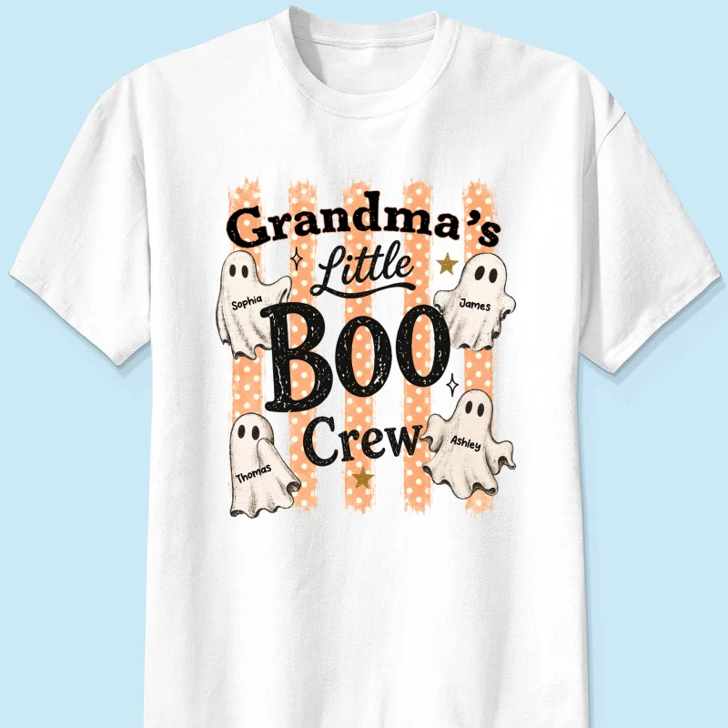 Grandma's Boo Crew Polka Dot Stripes - Personalized Shirt - Perfect Halloween Costume for Grandma - Image 11