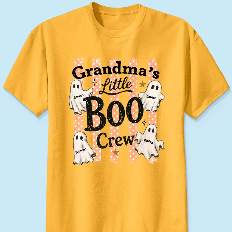 Grandma's Boo Crew Polka Dot Stripes - Personalized Shirt - Perfect Halloween Costume for Grandma - Image 12