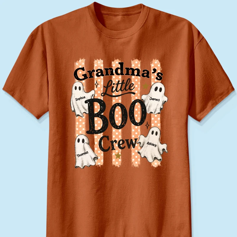 Grandma's Boo Crew Polka Dot Stripes - Personalized Shirt - Perfect Halloween Costume for Grandma - Image 13