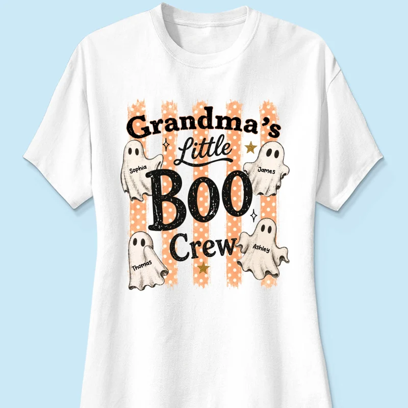 Grandma's Boo Crew Polka Dot Stripes - Personalized Shirt - Perfect Halloween Costume for Grandma - Image 15