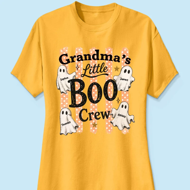 Grandma's Boo Crew Polka Dot Stripes - Personalized Shirt - Perfect Halloween Costume for Grandma - Image 16