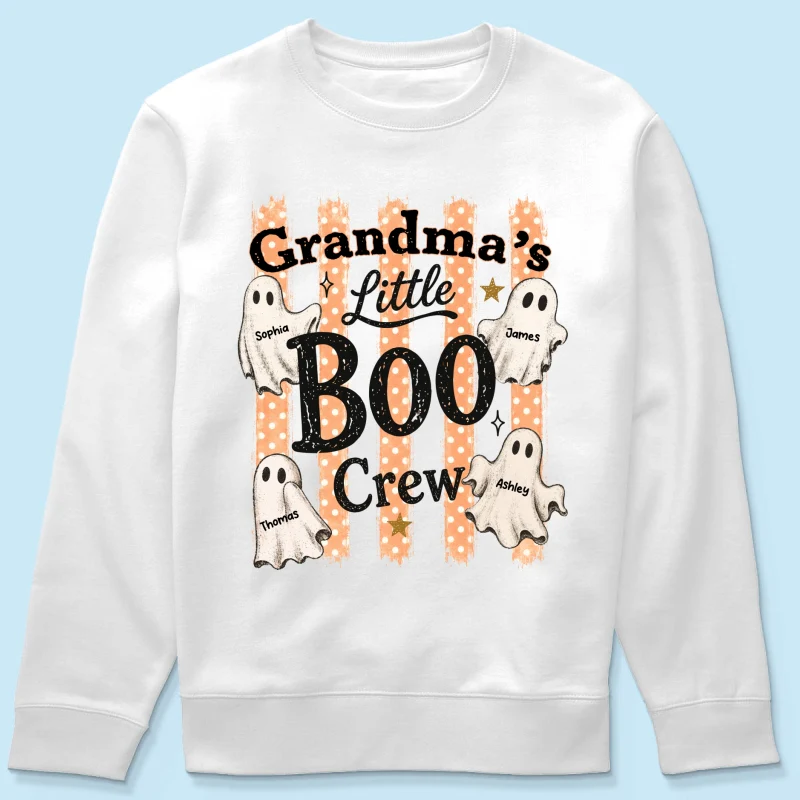 Grandma's Boo Crew Polka Dot Stripes - Personalized Shirt - Perfect Halloween Costume for Grandma - Image 18