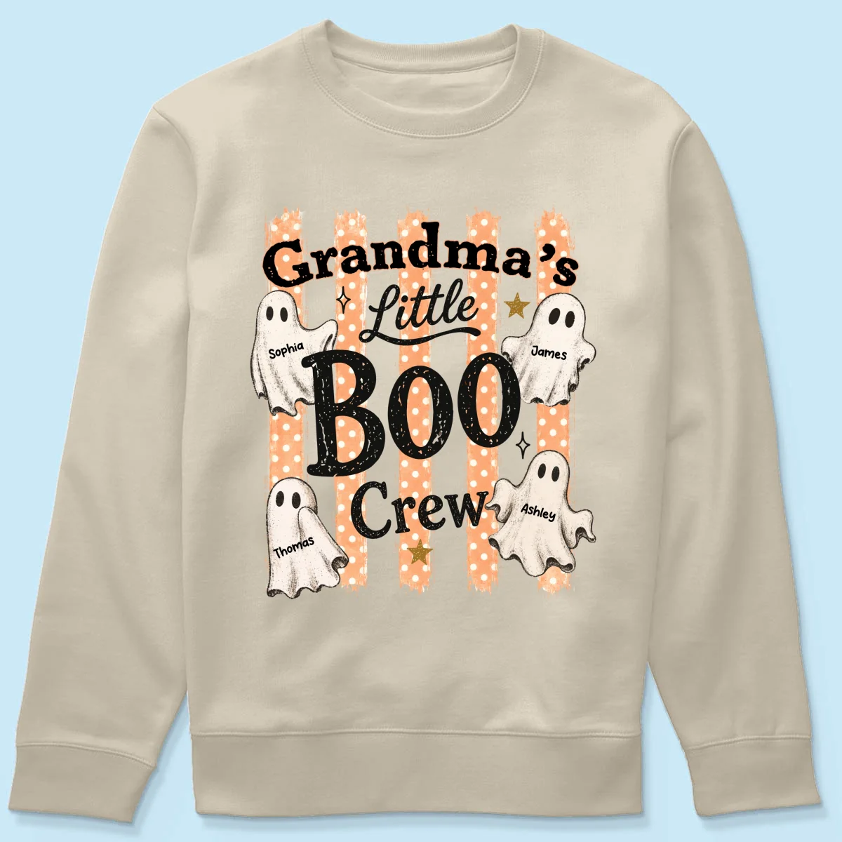 Grandma's Boo Crew Polka Dot Stripes - Personalized Shirt - Perfect Halloween Costume for Grandma - Image 20