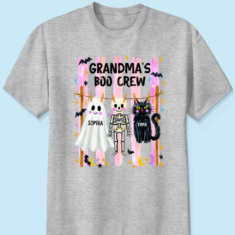 Grandma's Boo Crew Preppy Pattern - Personalized Shirt - Trendy Fall Halloween Tee for Grandma - Image 12