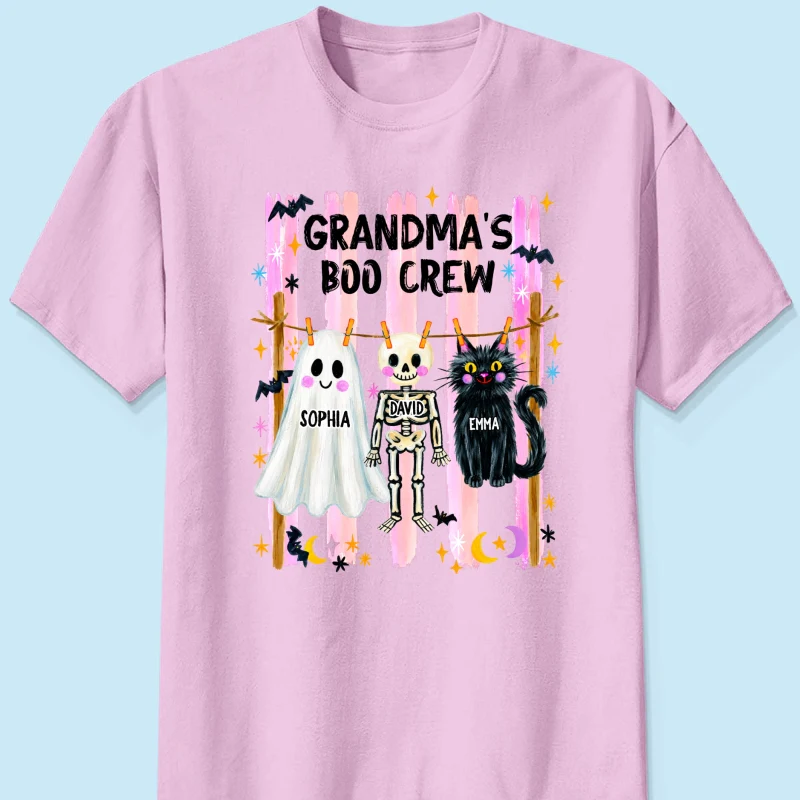 Grandma's Boo Crew Preppy Pattern - Personalized Shirt - Trendy Fall Halloween Tee for Grandma - Image 13