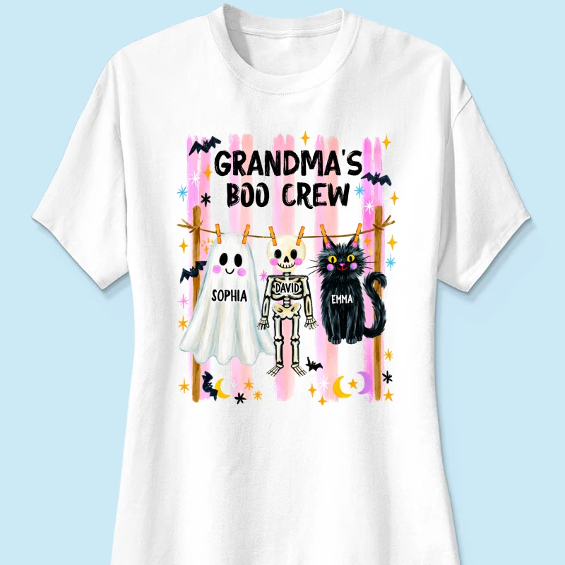 Grandma's Boo Crew Preppy Pattern - Personalized Shirt - Trendy Fall Halloween Tee for Grandma - Image 15