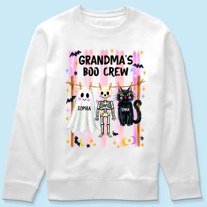 Grandma's Boo Crew Preppy Pattern - Personalized Shirt - Trendy Fall Halloween Tee for Grandma - Image 19
