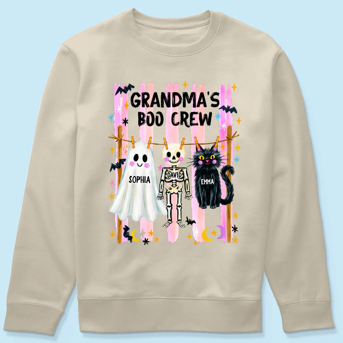 Grandma's Boo Crew Preppy Pattern - Personalized Shirt - Trendy Fall Halloween Tee for Grandma - Image 22