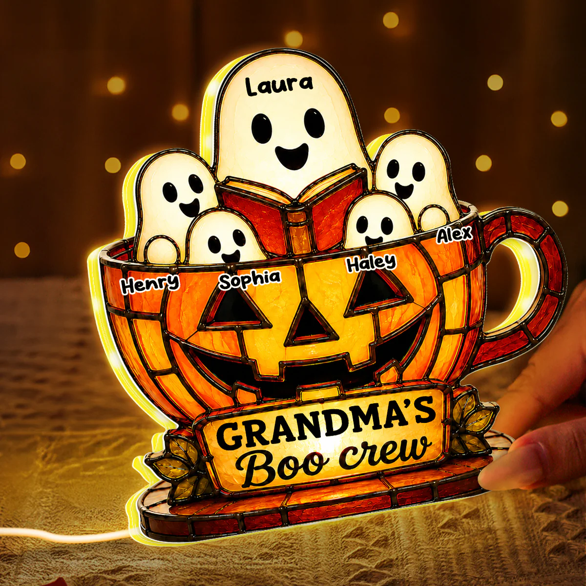 Grandma's Boo Crew - Personalized Light Box - Halloween Decor for Grandma - Image 3