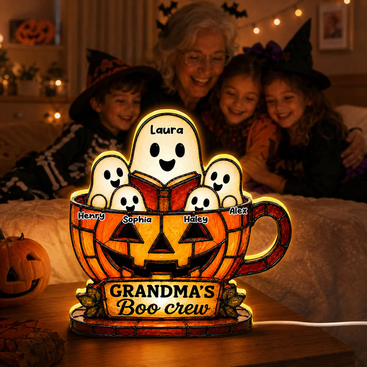 Grandma's Boo Crew - Personalized Light Box - Halloween Decor for Grandma - Image 4