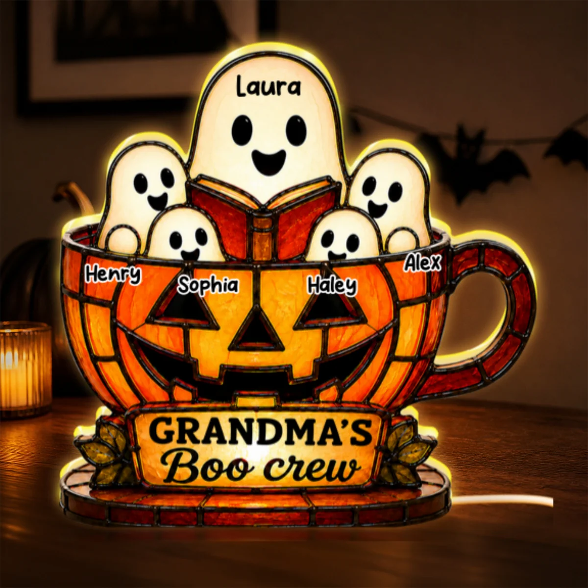 Grandma's Boo Crew - Personalized Light Box - Halloween Decor for Grandma - Image 8