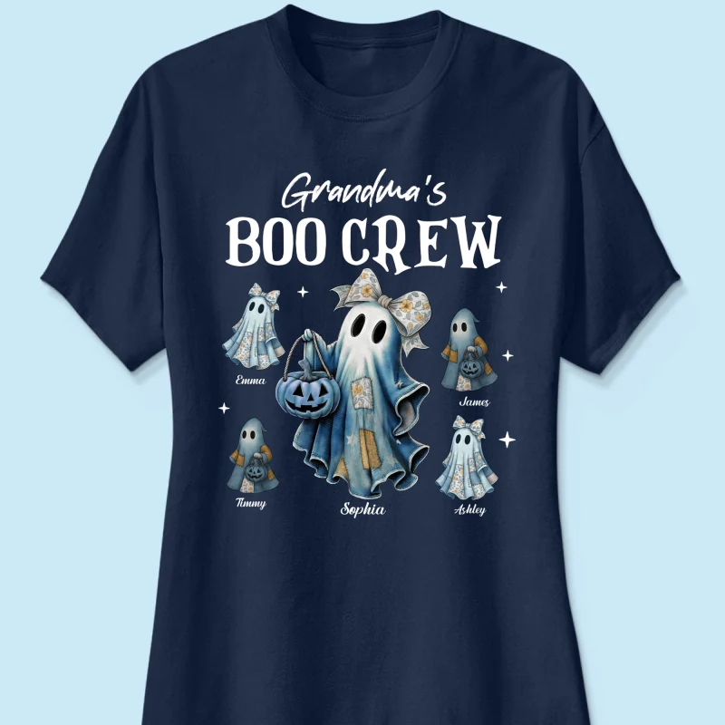 Grandma's Boo Crew Retro Patchwork Style Personalized Halloween Shirt - Image 16