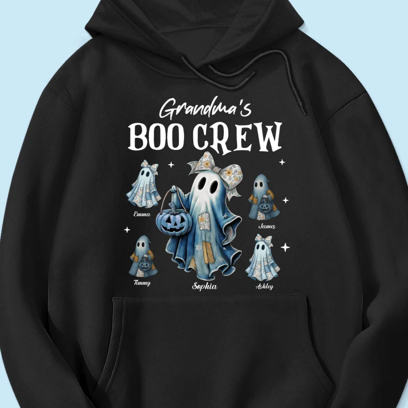 Grandma's Boo Crew Retro Patchwork Style Personalized Halloween Shirt - Image 19