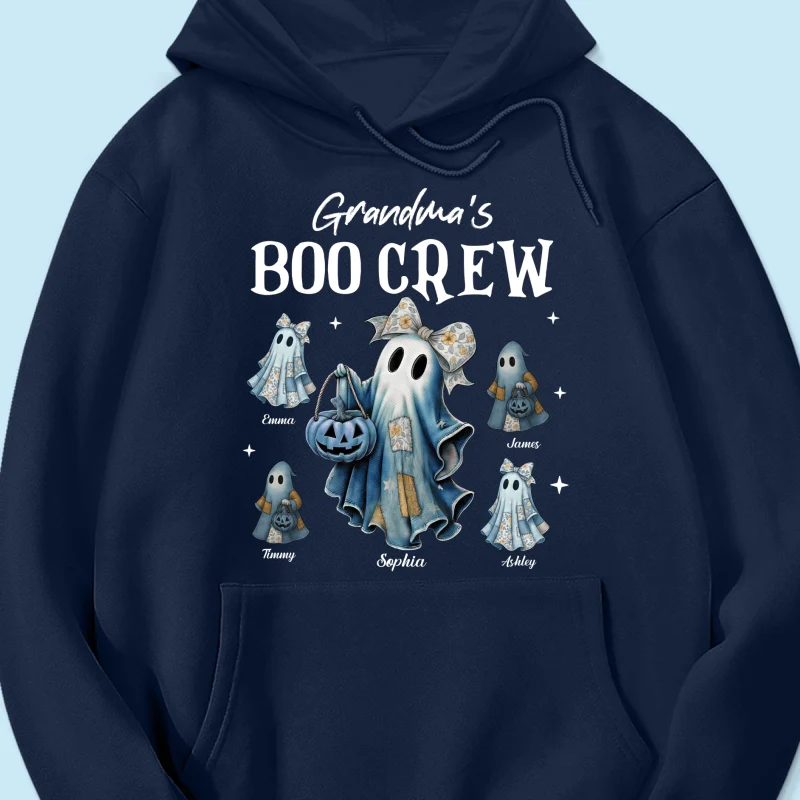 Grandma's Boo Crew Retro Patchwork Style Personalized Halloween Shirt - Image 20
