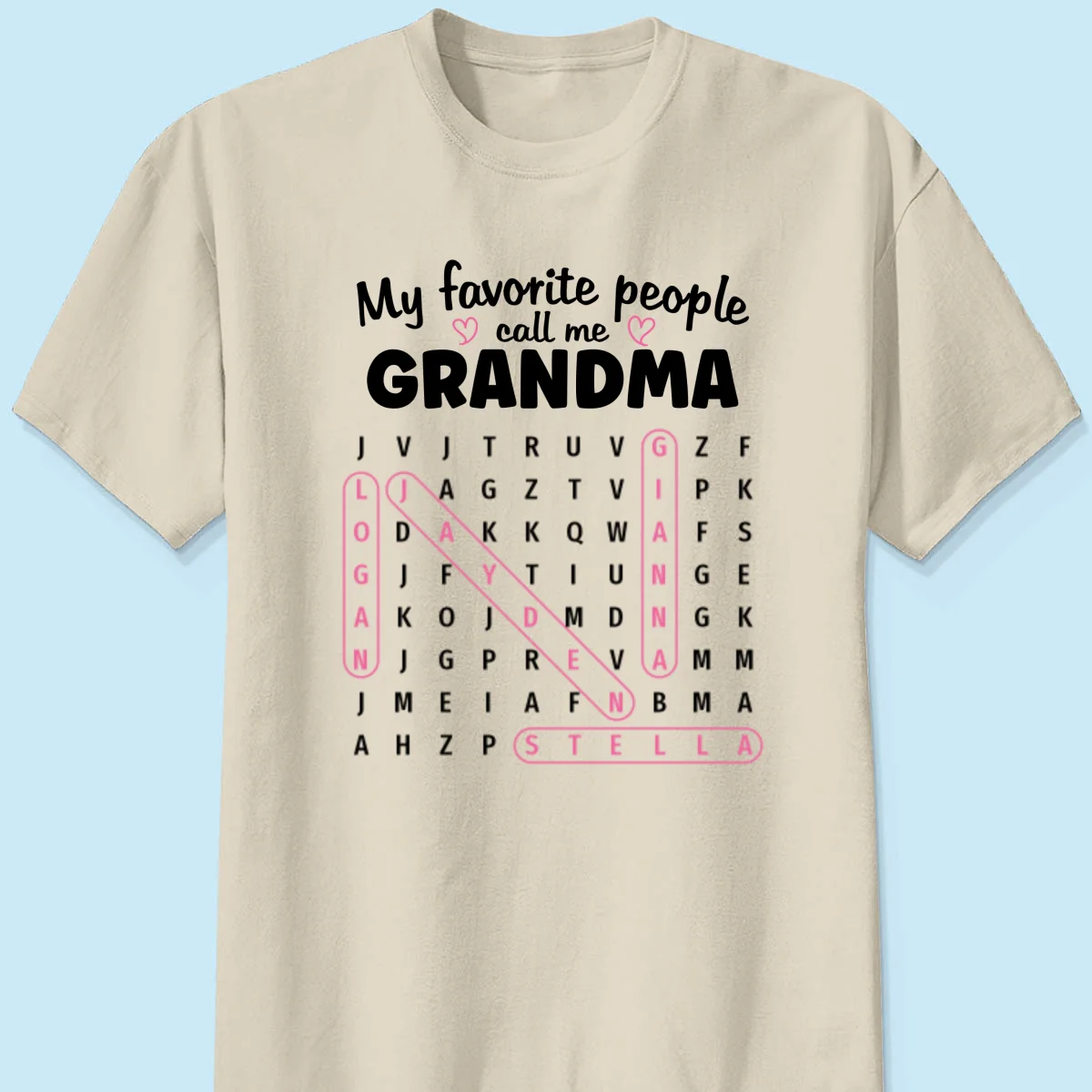Grandma's Favorite People Word Search Puzzle - Personalized Shirt - Mother's Day Gift For Grandma Mom - Image 13