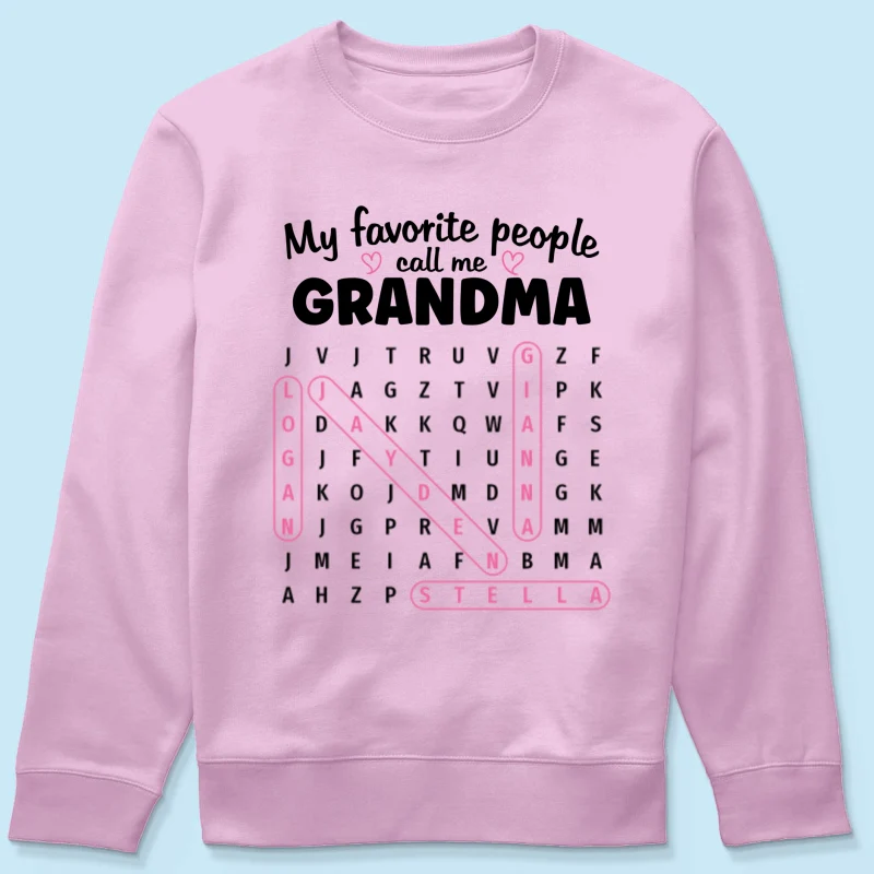 Grandma's Favorite People Word Search Puzzle - Personalized Shirt - Mother's Day Gift For Grandma Mom - Image 24