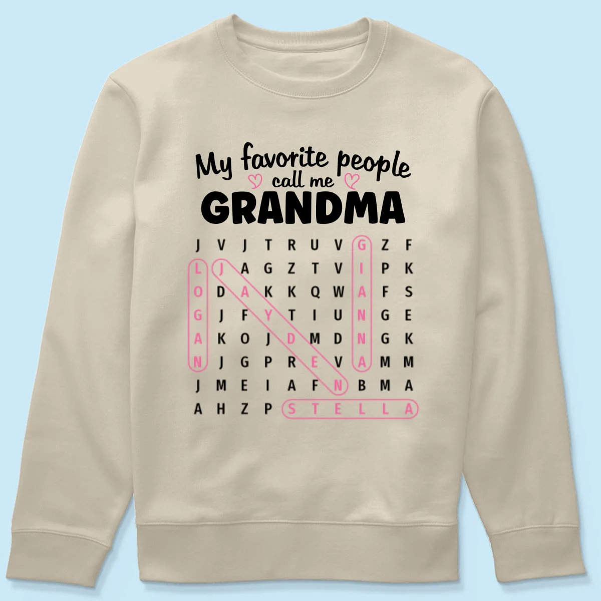 Grandma's Favorite People Word Search Puzzle - Personalized Shirt - Mother's Day Gift For Grandma Mom - Image 25