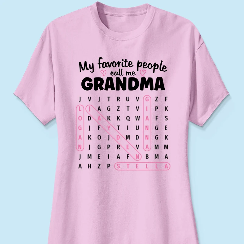 Grandma's Favorite People Word Search Puzzle - Personalized Shirt - Mother's Day Gift For Grandma Mom - Image 20