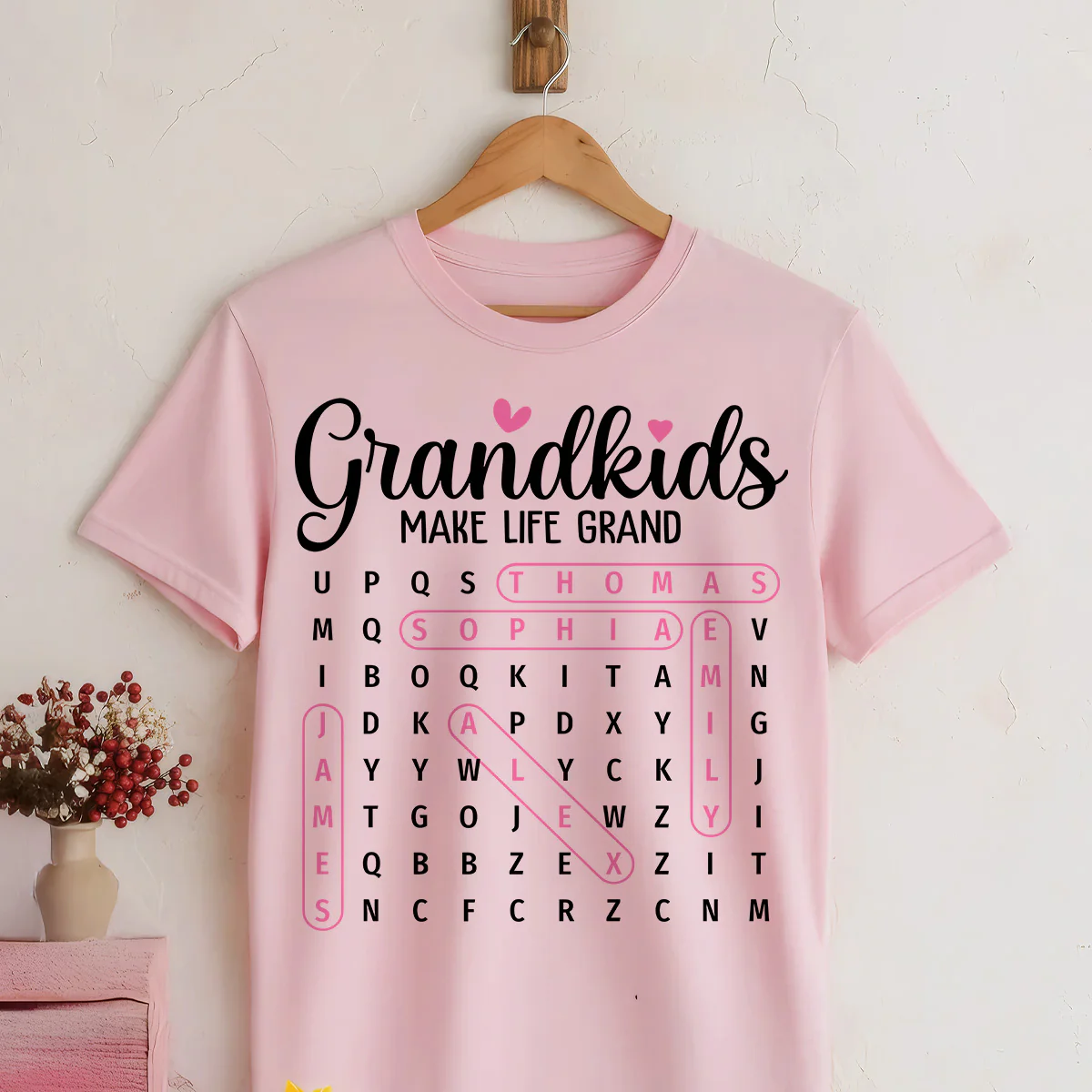 Grandma's Favorite People Word Search Puzzle - Personalized Shirt - Mother's Day Gift For Grandma Mom - Image 9