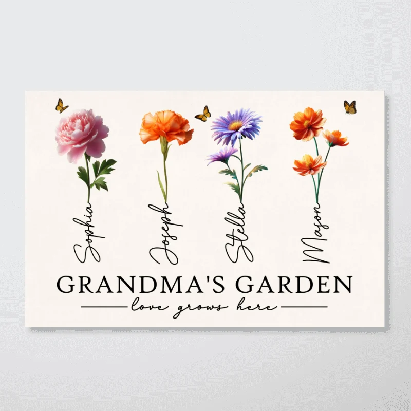Grandma's Garden 3D Effect Birth Month Flowers Personalized Poster, Birthday Gift For Grandma, Gift or Just Because - Image 11