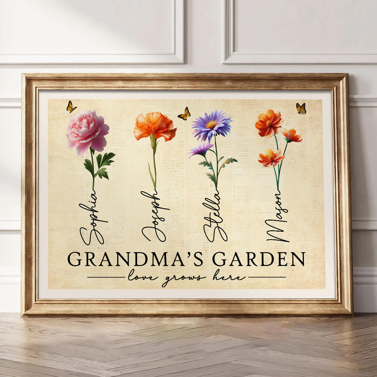 Grandma's Garden 3D Effect Birth Month Flowers Personalized Poster, Birthday Gift For Grandma, Gift or Just Because - Image 6
