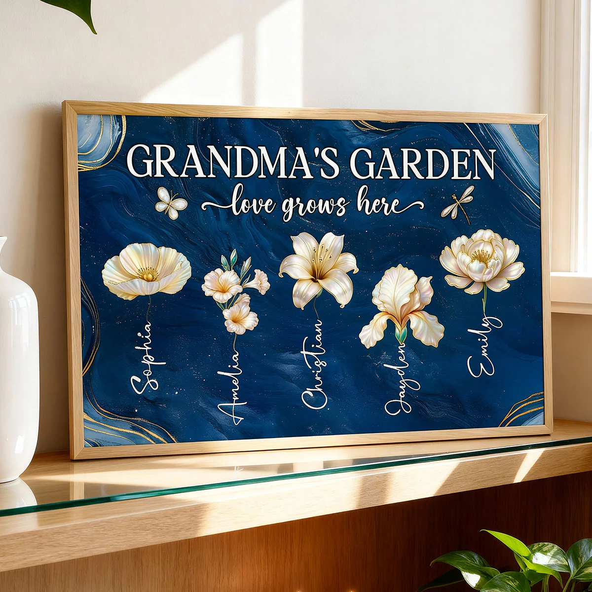 Grandma's Garden 3D Effect Birth Month Flowers - Personalized Poster - Christmas, Birthday, Mother's Day Gift For Grandma - Image 9