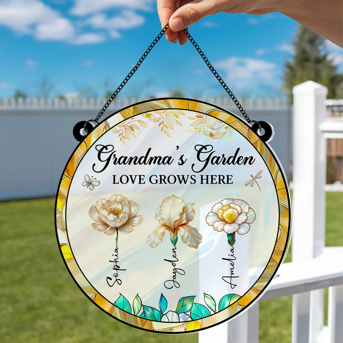 Grandma's Garden 3D Effect Birth Month Flowers - Personalized Suncatcher - Christmas, Birthday, Mother's Day Gift For Grandma - Image 11