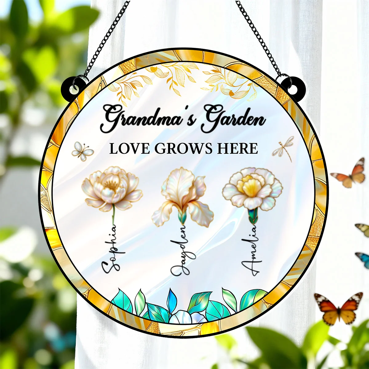 Grandma's Garden 3D Effect Birth Month Flowers - Personalized Suncatcher - Christmas, Birthday, Mother's Day Gift For Grandma - Image 12