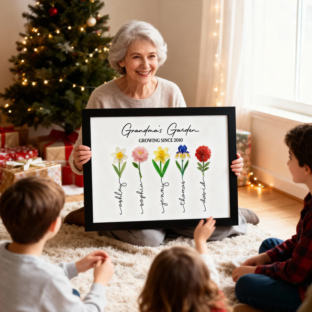 Grandma's Garden 3D Sea Glass - Personalized Poster - Christmas Gift for Grandma - Image 5