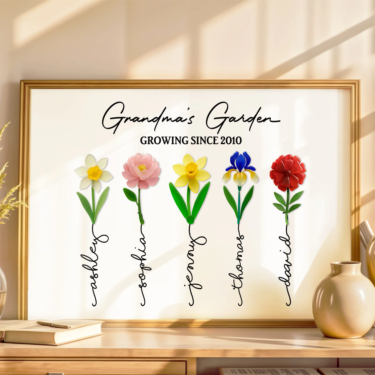 Grandma's Garden 3D Sea Glass - Personalized Poster - Christmas Gift for Grandma - Image 9