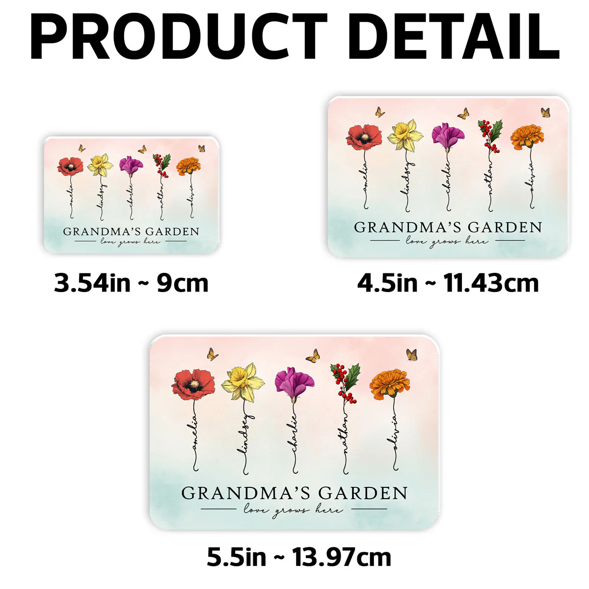 Grandma‘s Garden Beautiful Birth Month Flowers Gift For Grandma Mom Personalized Acrylic Fridge Magnet - Image 5