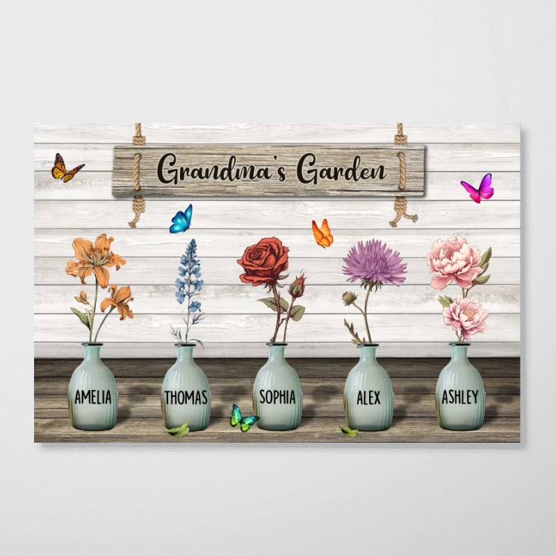 Custom Birth Month Flowers Poster, Gift For Grandma, Mom, Auntie - Image 14