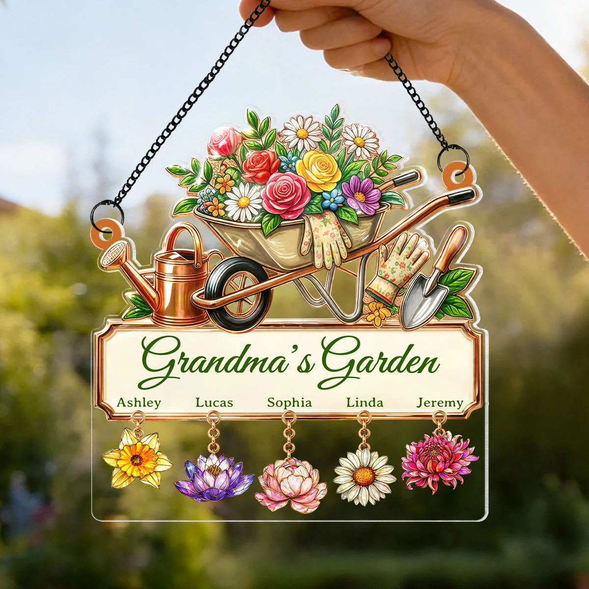 Grandma's Garden Custom Birth Flower - Personalized Suncatcher - Mother's Day Gift for Mom, Grandma - Image 4