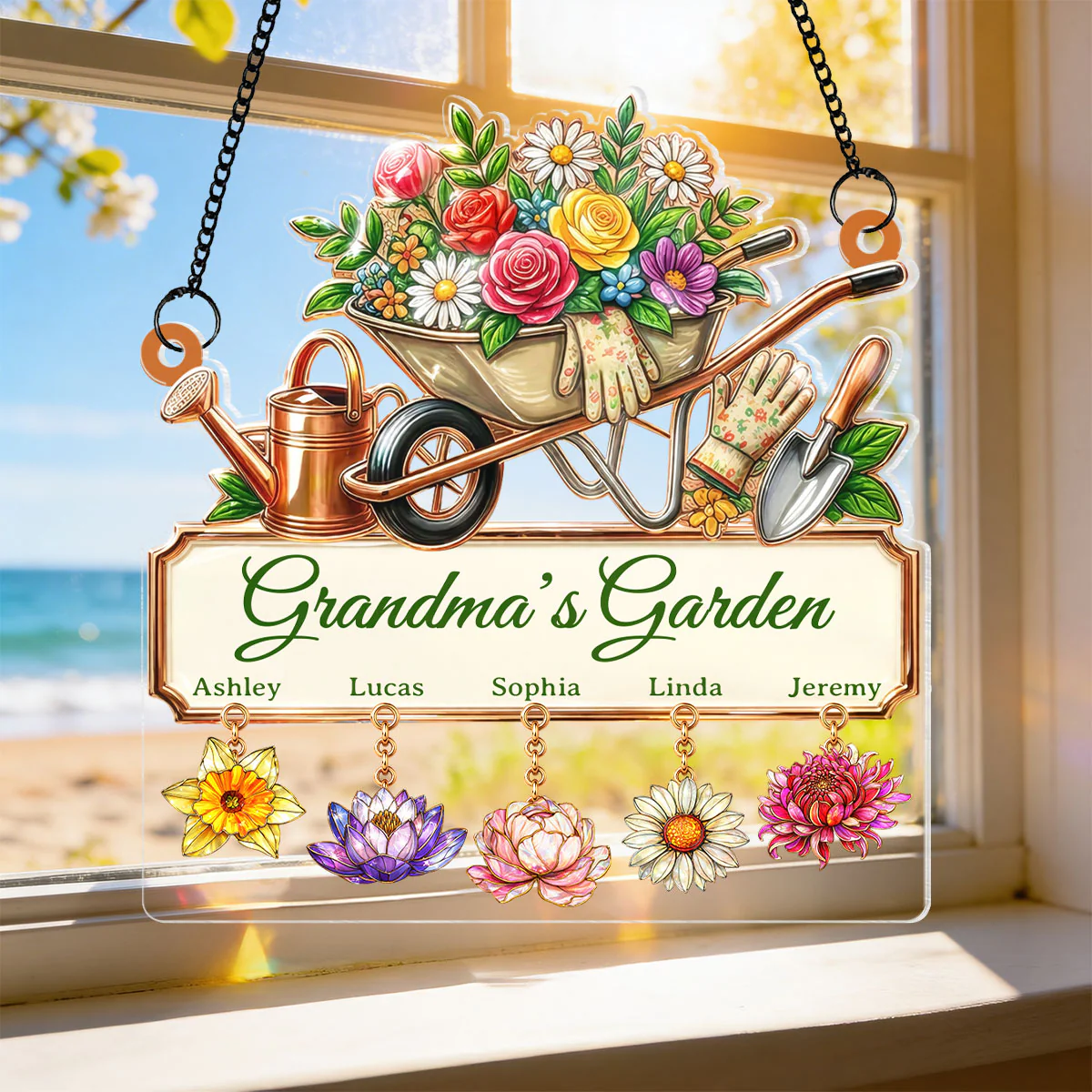 Grandma's Garden Custom Birth Flower - Personalized Suncatcher - Mother's Day Gift for Mom, Grandma - Image 6