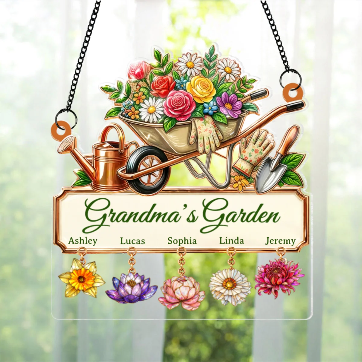 Grandma's Garden Custom Birth Flower - Personalized Suncatcher - Mother's Day Gift for Mom, Grandma - Image 8